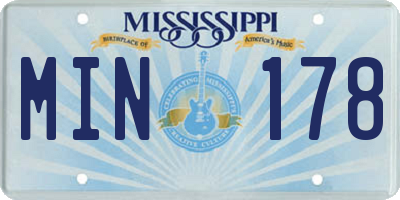 MS license plate MIN178