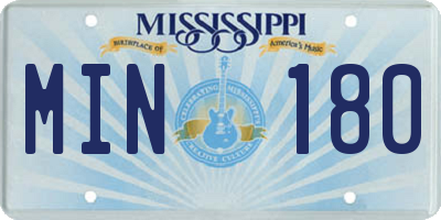 MS license plate MIN180