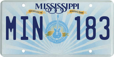 MS license plate MIN183