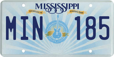 MS license plate MIN185