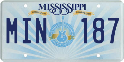 MS license plate MIN187