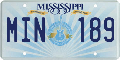 MS license plate MIN189