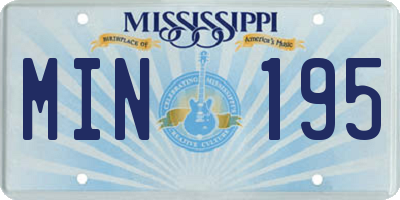 MS license plate MIN195