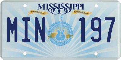 MS license plate MIN197