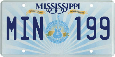 MS license plate MIN199