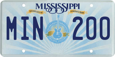 MS license plate MIN200