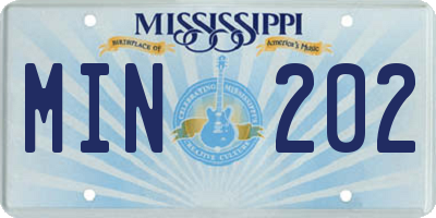 MS license plate MIN202