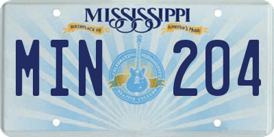 MS license plate MIN204