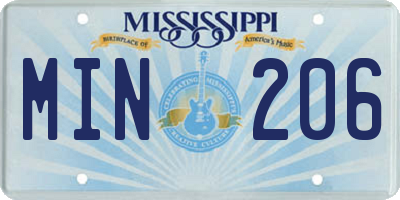 MS license plate MIN206