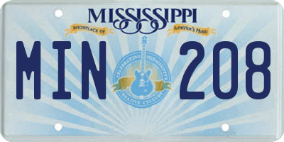 MS license plate MIN208