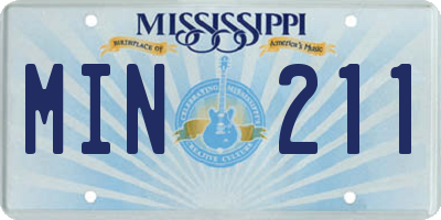 MS license plate MIN211