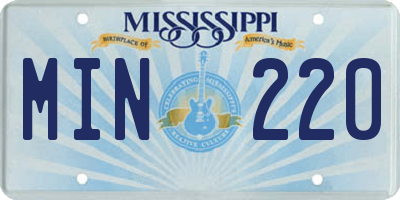 MS license plate MIN220