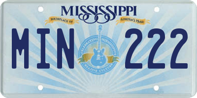 MS license plate MIN222