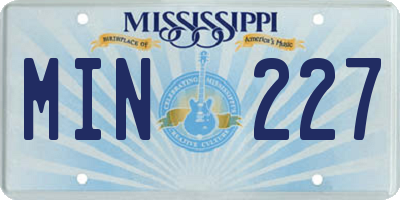 MS license plate MIN227