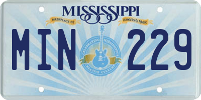 MS license plate MIN229