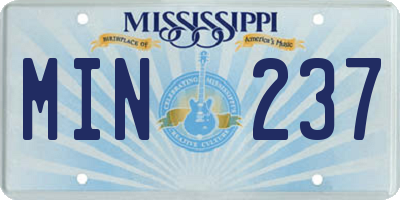 MS license plate MIN237