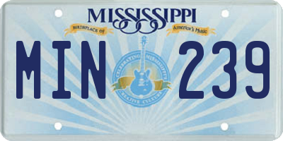 MS license plate MIN239