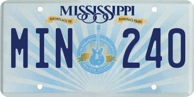MS license plate MIN240