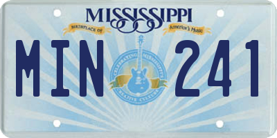 MS license plate MIN241