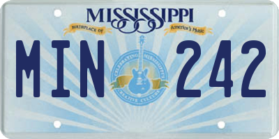 MS license plate MIN242