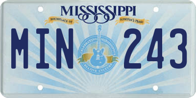 MS license plate MIN243
