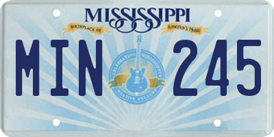 MS license plate MIN245