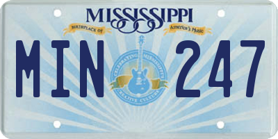 MS license plate MIN247