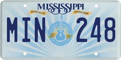MS license plate MIN248