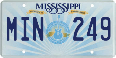 MS license plate MIN249