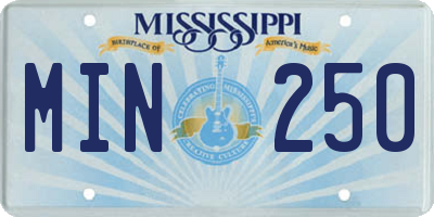 MS license plate MIN250