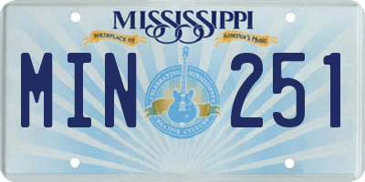 MS license plate MIN251