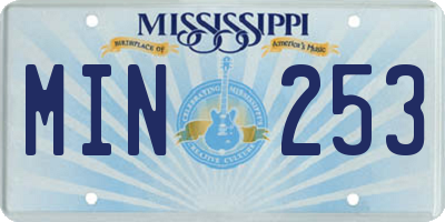 MS license plate MIN253