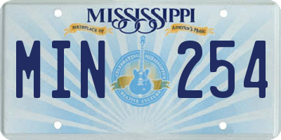 MS license plate MIN254