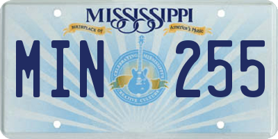 MS license plate MIN255