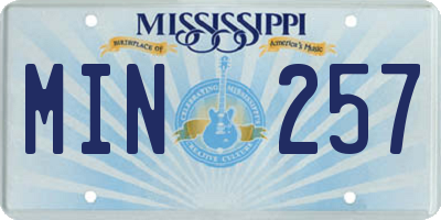 MS license plate MIN257