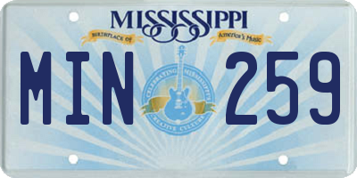 MS license plate MIN259