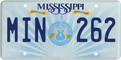 MS license plate MIN262