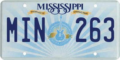 MS license plate MIN263