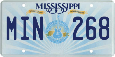 MS license plate MIN268