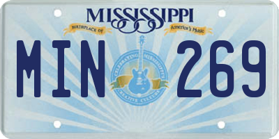 MS license plate MIN269