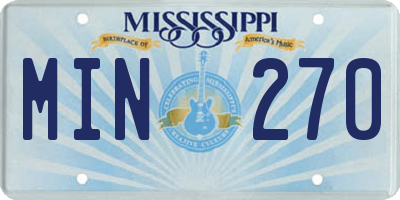 MS license plate MIN270