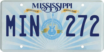 MS license plate MIN272