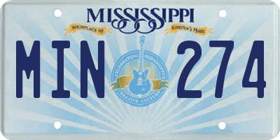 MS license plate MIN274