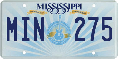 MS license plate MIN275