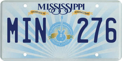 MS license plate MIN276