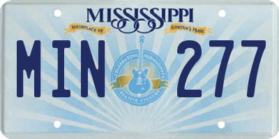 MS license plate MIN277