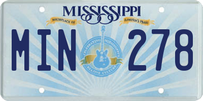 MS license plate MIN278