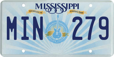 MS license plate MIN279