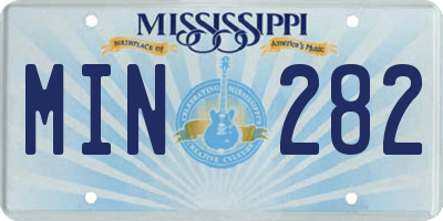MS license plate MIN282