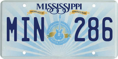 MS license plate MIN286
